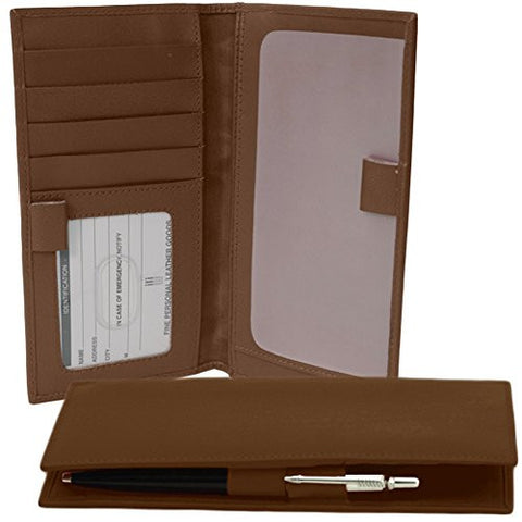 Checkbook With Pen Holder, Toffee