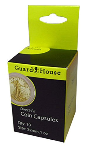 1-Oz American Gold Eagle Direct-Fit Coin Capsules - Retail Pack of 10