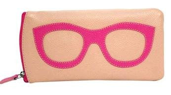 Eyeglass Case With Zip Closure, Pink/Hot Pink