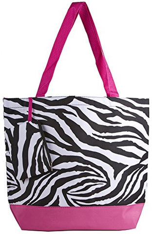 Pink Zebra Print Wholesale Tote Bag (17-inch)