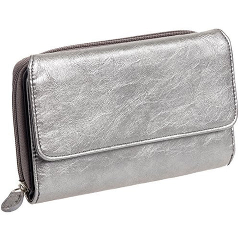 Mundi Womens My Big Fat Clutch Wallet w/ Calculator (Pewter)