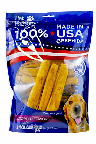 Petfactory Usa Beefhide Chip Rolls Beef And Chicken 5-inch 18-Pack