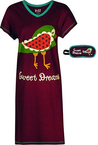 Lazy One Tweet Dreams - 180, Nightshirt, S - M and Lazy One Sleep Masks, Tweet Dreams