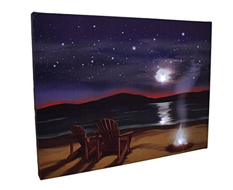 12" X 16" Beach Sunset Canvas Art w/LED