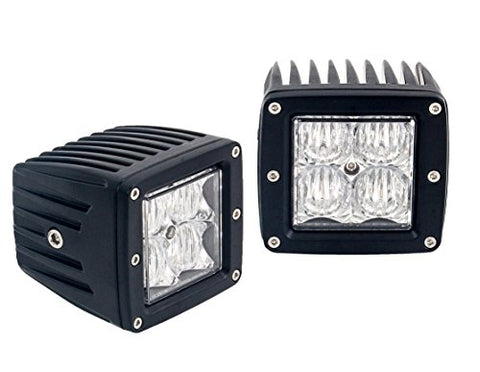 OZ-USA 4D POD Flood LED lights fog atv offroad 3 x 4 race beam truck motorcycle cube, Black Flood - 9 x 4.6 x 4.4 inches