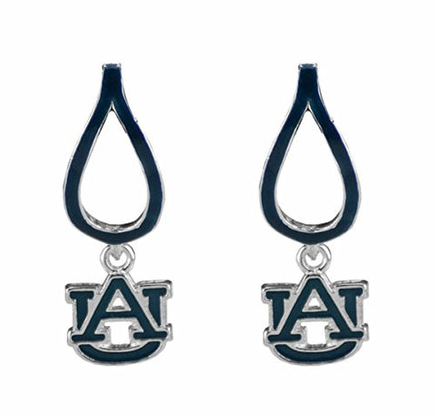 Drop Logo Earrings, Auburn, 0.5" W