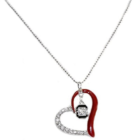 Heart Crystal Necklace, South Carolina, Chain 18" , Pendant 1.75"