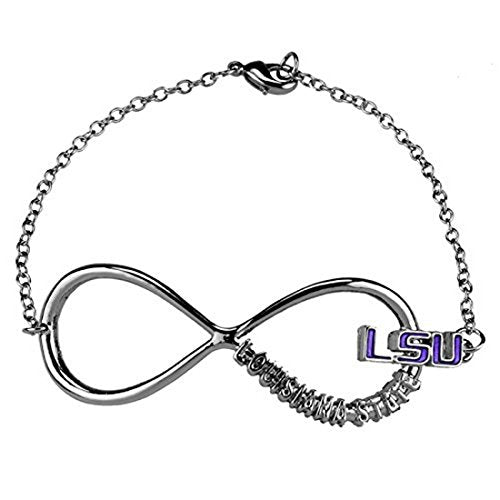 Infinity Bracelet, Louisiana State, Bracelet 8.5"L Charm 2.5" x 0.73"