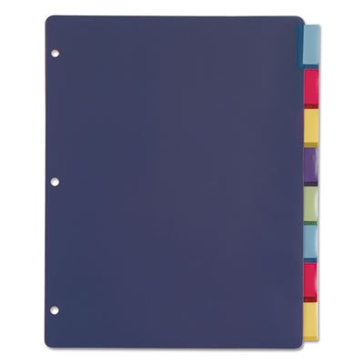 Cardinal Poly Dividers, 8 Tab, Without Pockets, Multicolor