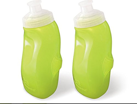 SnapFlask Xtech Bottles with Push-Pull Cap - Amphipod Green (bottles only) - 2 Pack, 10.5 oz