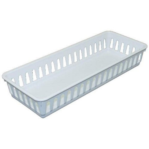 Slim Storage Tray, White, 12 1/2" L X 5" W X 2 1/8" H