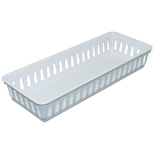 Slim Storage Tray, White, 12 1/2" L X 5" W X 2 1/8" H