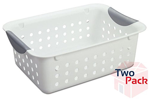 Small Ultra Basket, White Basket W/titanium Inserts, 11 1/8" L X 8" W X 4" H