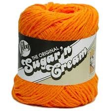 Lily Sugar'n Cream Solid Yarn Hot Orange 120 Yards 2.5 OZ