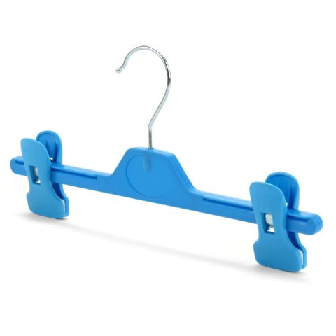 Childrens Coloured Plastic Clip Hangers - 28cm, blue
