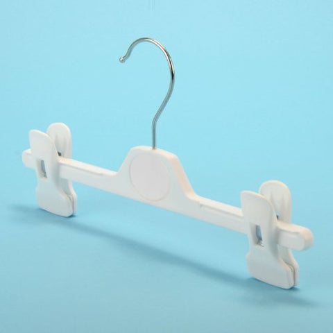 Childrens Coloured Plastic Clip Hangers - 28cm, white