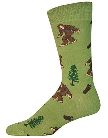 Men's Big Foot Sasquatch Socks (Moss Green)