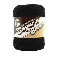 Lily Sugar'n Cream Solid Yarn Black 120 Yards 2.5 OZ