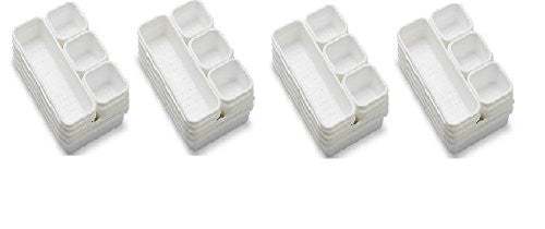 8 Piece Interlocking Bin Pack White (2) 9x6 Bin, (3) 9x3 Bin & (3) 3x3 Bin