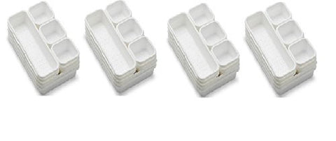 8 Piece Interlocking Bin Pack White (2) 9x6 Bin, (3) 9x3 Bin & (3) 3x3 Bin