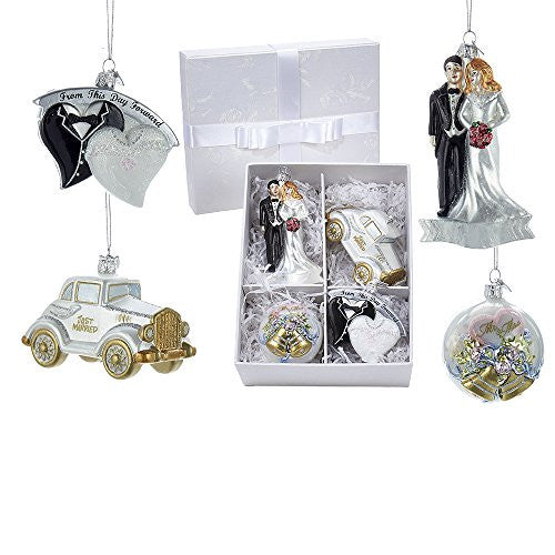 NOBLE GEMS GLASS WEDDING BOX SET - 4 PIECES