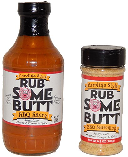 Rub Some Butt Carolina BBQ Rub, 6.5 oz. and
Rub Some Butt Carolina BBQ Sauce, 18 oz.