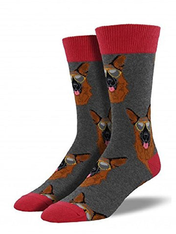 Mens Novelty Crew Socks K9 Unit, Deep Heather