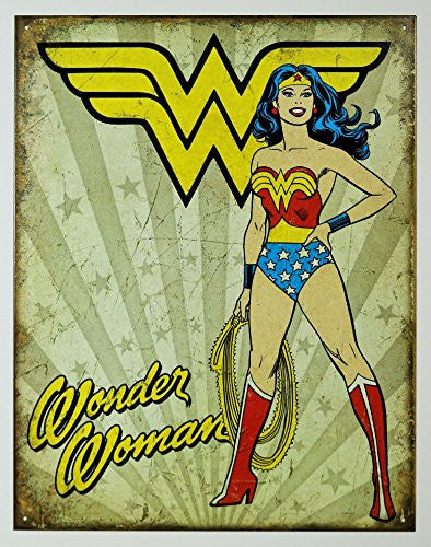 Wonder Woman Heroic Tin Sign, 12.5"Wx16"H