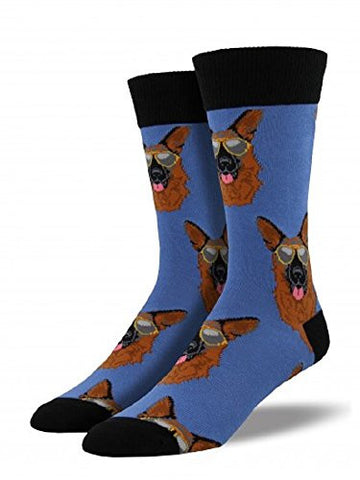 Mens Novelty Crew Socks K9 Unit, Blue Fog