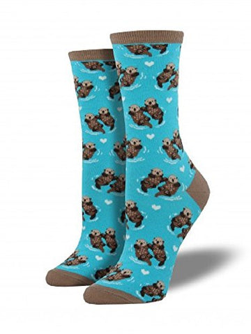 Women's Significant Otter Socks, Bright Blue