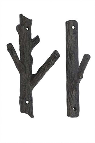 7-1/2"H Cast Iron Branch WallHook, 2 Styles