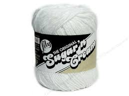 Lily Sugar'n Cream Solid Yarn White 120 Yards 2.5 OZ