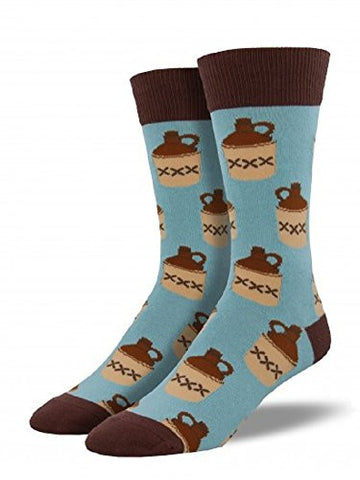 Men's Novelty Crew Sock "Jugs", Blue Chalk