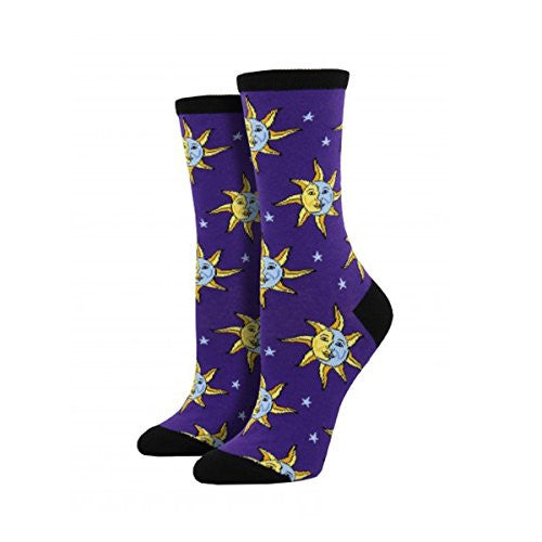 Women's Celestial Socks, Midnight Purple