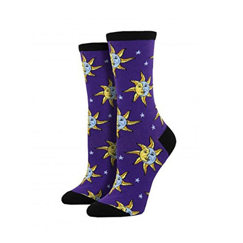 Women's Celestial Socks, Midnight Purple
