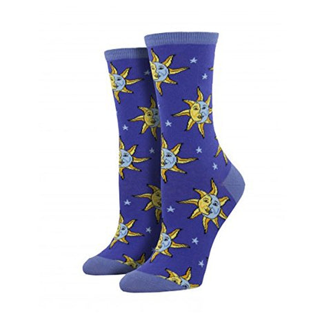 Women's Celestial Socks, Moonlight Blue