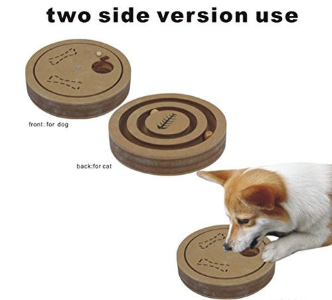 Interactive Fun IQ Puzzle for Dogs, Cats and Pets Food Treated Wooden Toy Game
