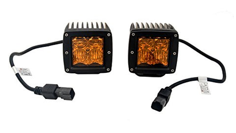OZ-USA 4D POD Combo Amber Lens LED lights fog atv offroad 3 x 4 race beam truck motorcycle cube,  8.8 x 4.7 x 4.4 inches