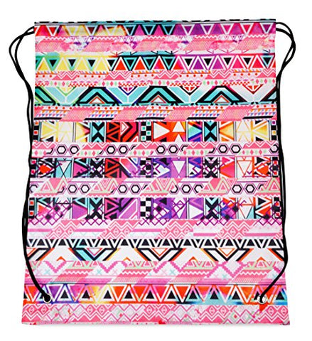 Wholesale Drawstring Backpack Pink Aztec Print