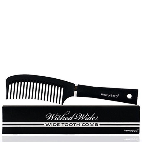 RemySoft Wicked-Wide - Wide Tooth Detangling Comb - Safe for Hair Extensions, Weaves and Wigs