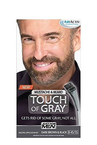 Touch of Gray Mustache and Beard Dark Brown/Black B-45/55