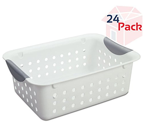 Small Ultra Basket, White Basket W/titanium Inserts, 11 1/8" L X 8" W X 4" H