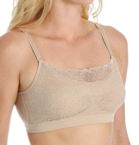 Coobie Women's Full Size Lace Coverage Wire-Free Bra (Nude