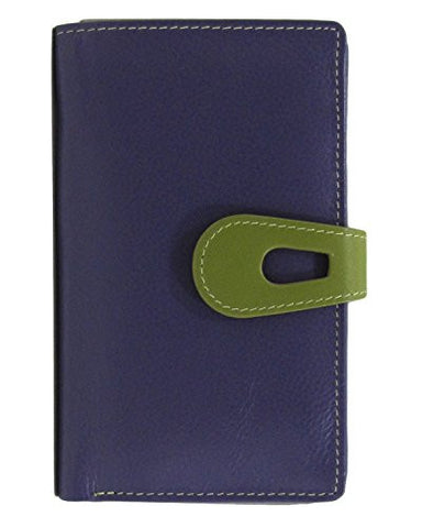 Midi Wallet With Cut Out Tab Closure, Purple Moss Green