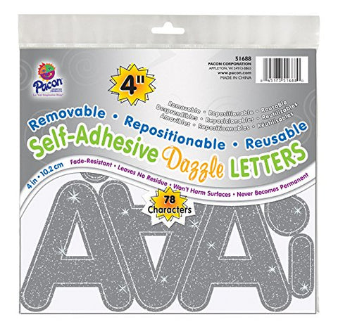 Letters 4in Silver Dazzle 78 Char