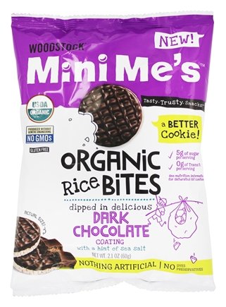 WOODSTOCK MINI MES - Organic Rice Bites, Dark Chocolate With a Hint os Sea Salt 2.1oz