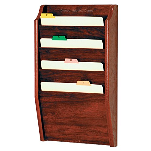 4 Pocket Letter Size File Holder, Mahogany