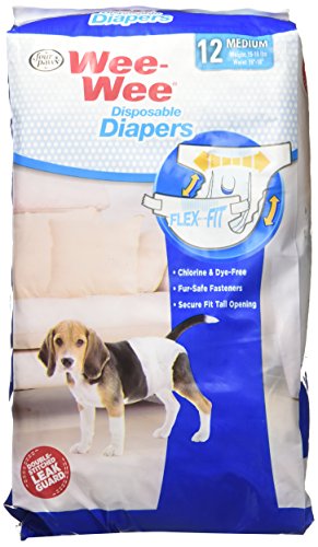 Wee-Wee Products Disposable Dog Diapers (12 Pack), Medium