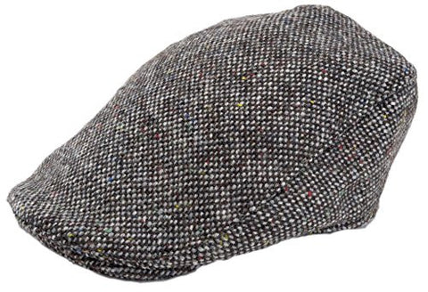 Hanna Hats Men's Donegal Tweed Donegal Touring Cap Gray Salt & Pepper XL