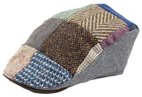 Hanna Hats Men's Donegal Tweed Donegal Touring Cap Toning Patchwork 2XL